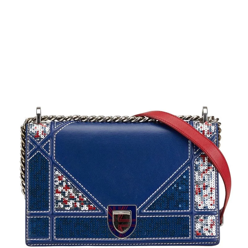 Christian Dior handbags with minimalist designs -Dior Sequin Leather Diorama Chain Shoulder Bag