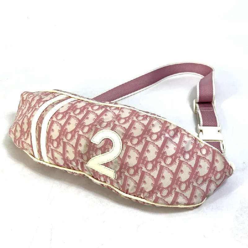 Christian Dior bags with chic patterns -Dior Sling bag Nylon pink Shoulder Bag Trotter NO2 Women Used Authentic