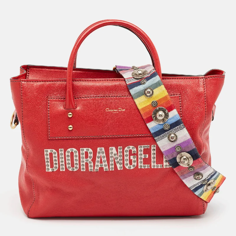 Christian Dior bags for signature style -Dior Red Leather Diorangeles Tote