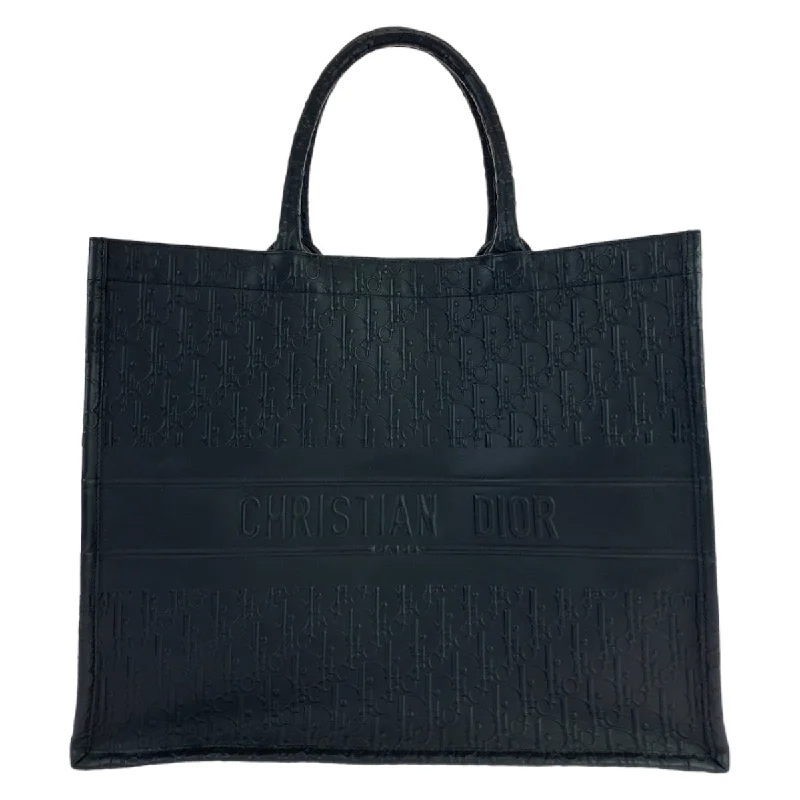 Christian Dior handbags with luxurious embroidery -Dior Trotter Book Tote Large Black Calfskin