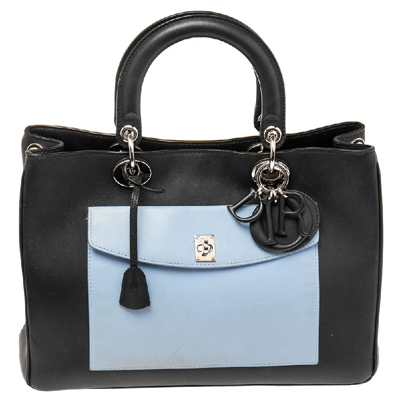 Christian Dior handbags with statement looks -Dior Tri Color Leather Large Lady Dior Pocket Tote