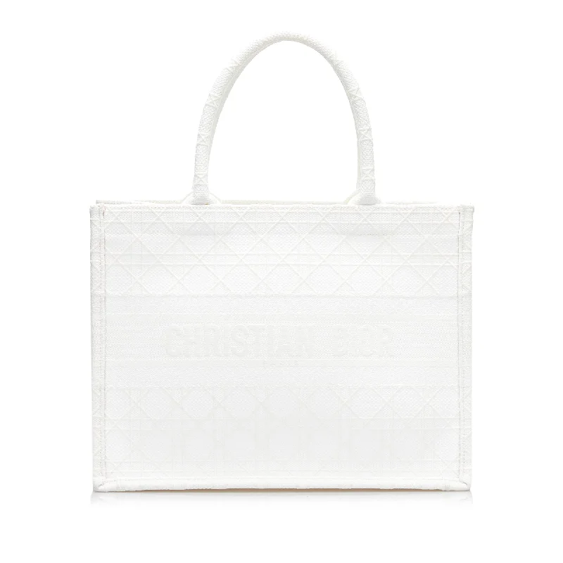 Christian Dior handbags for the modern woman -White Dior Medium Cannage Book Tote