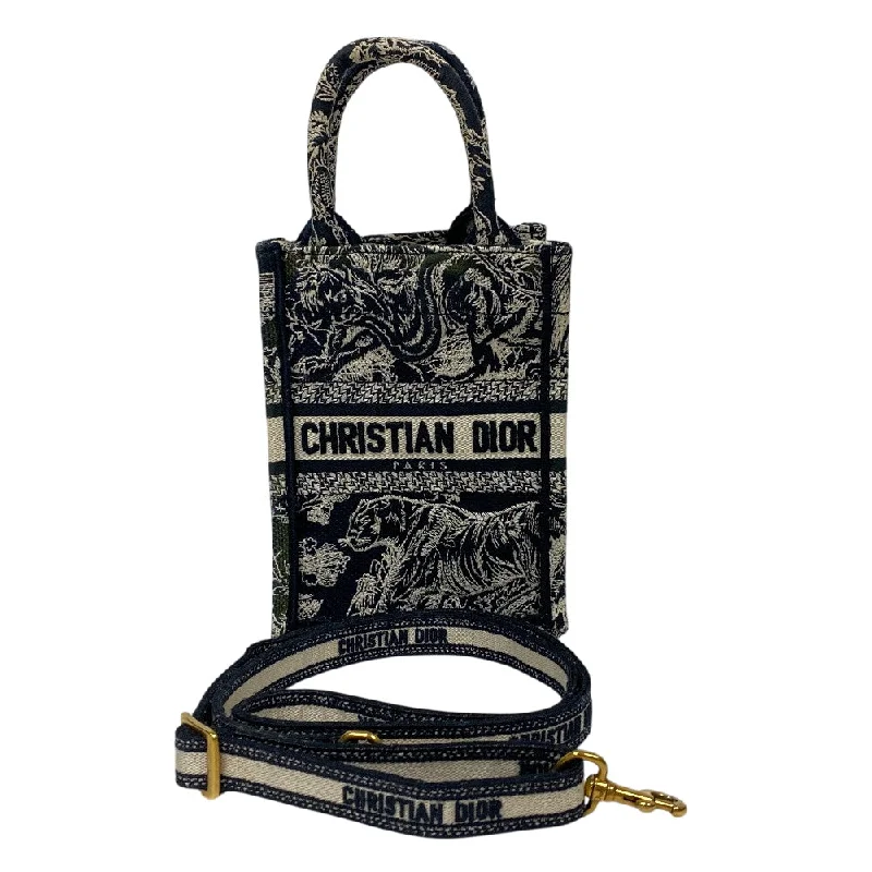 Christian Dior bags with bold textures -Christian Dior Shoulder Bag canvas Navy Book tote