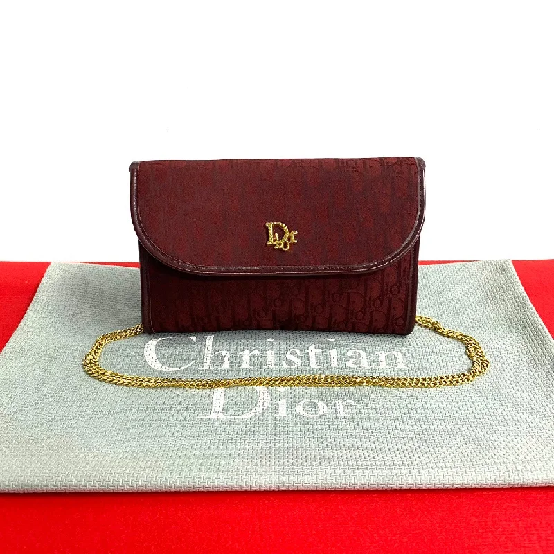 Christian Dior bags for glamorous occasions -Christian Dior Shoulder Bag leather wine-red