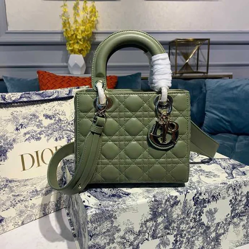 Christian Dior bags with elegant finishes -Christian Dior Small Lady Bag Ultramatte Cannage Olive Green