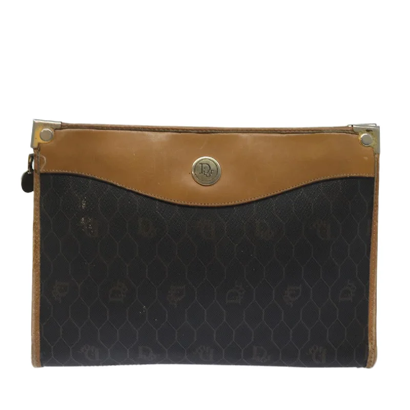 Christian Dior bags with detailed stitching -Dior Honeycomb  Canvas Clutch Bag (Pre-Owned)