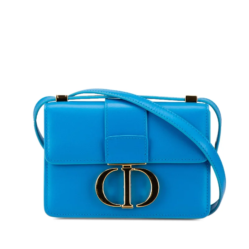 Christian Dior handbags with unique prints -Blue Dior Micro Smooth Calfskin 30 Montaigne Flap Crossbody Bag