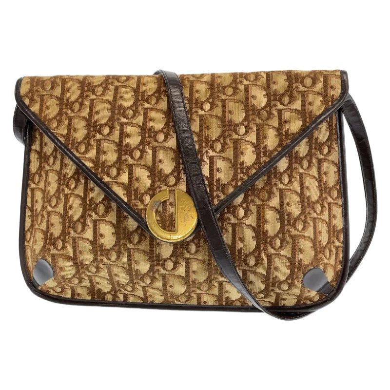 Christian Dior handbags with chic textures -Dior Trotter Canvas Leather Shoulder Bag