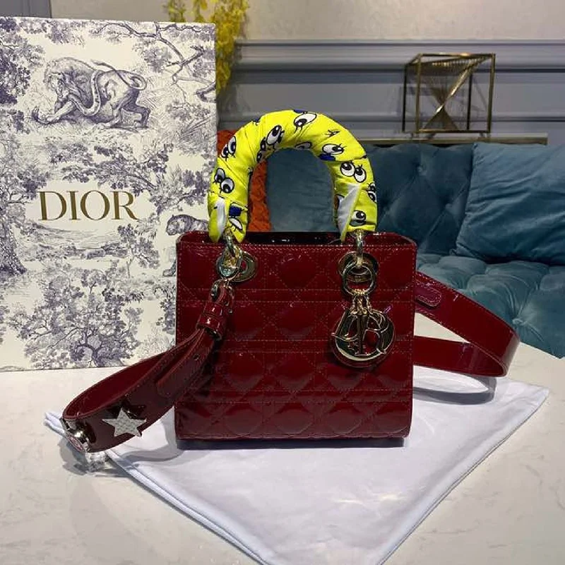 Christian Dior handbags with premium craftsmanship -Christian Dior Small Lady Bag with Chain Gold Toned Hardware