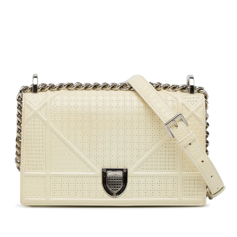 Christian Dior handbags for stylish professionals -White Dior Medium Patent Diorama Crossbody Bag