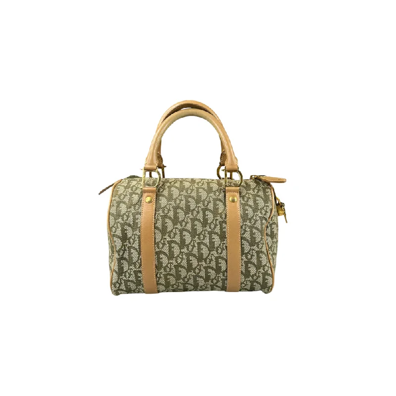 Christian Dior luxury bags with vibrant colors -DIOR GREEN TROTTER CANVAS MINI BOSTON BAG