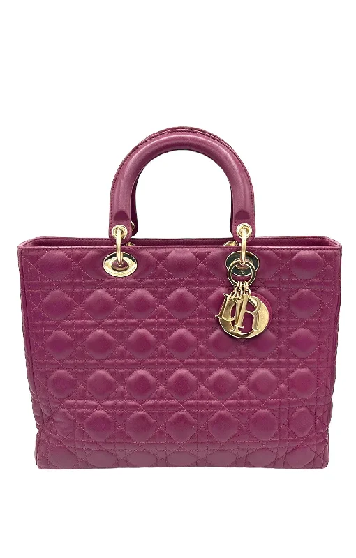 Christian Dior bags with bold color options -DIOR PURPLE PATENT LEATHER LARGE DIOR TOTE