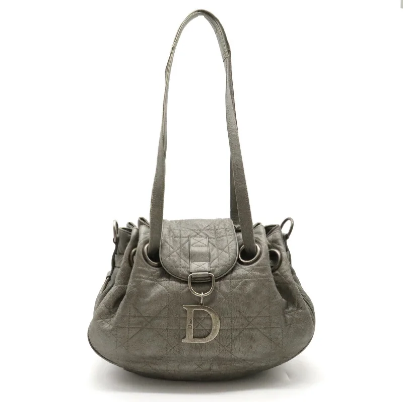 Christian Dior handbags for luxury wardrobes -Dior Leather Cannage Shoulder Tote Bag