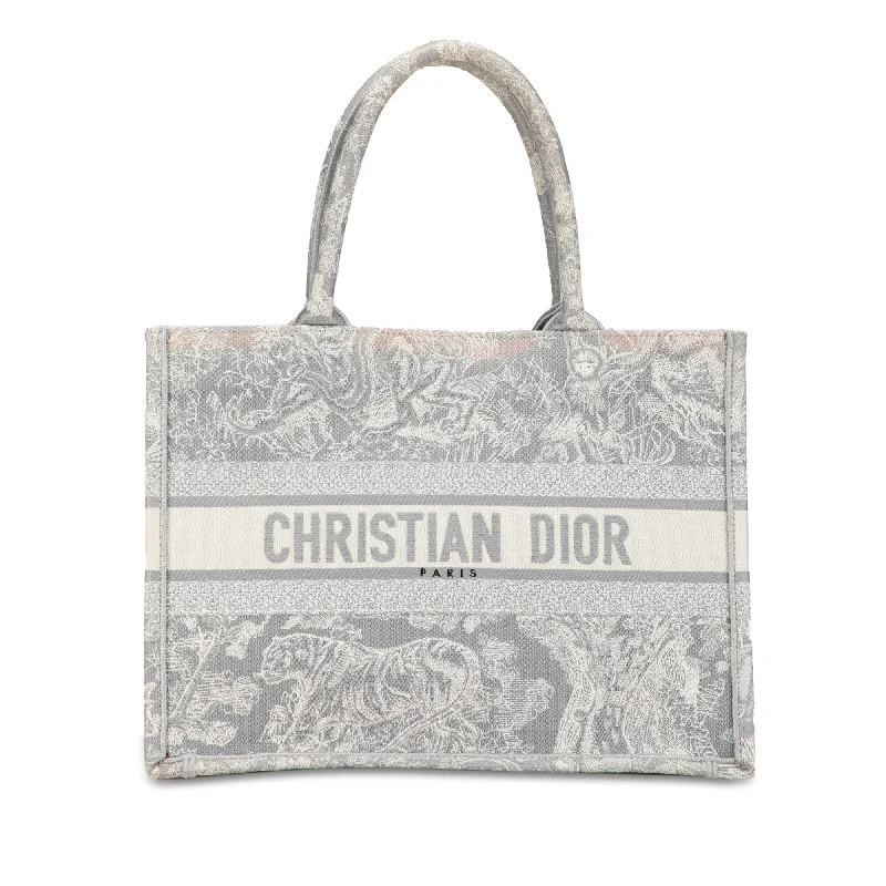 Christian Dior luxury handbags with contemporary style -Gray Dior Medium Toile de Jouy Book Tote