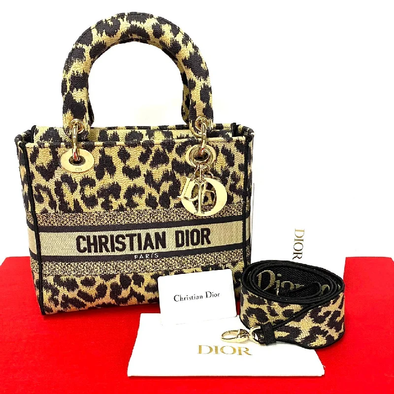 Christian Dior handbags for luxury wardrobes -Dior Lady D-Lite Medium Leopard Canvas Bag