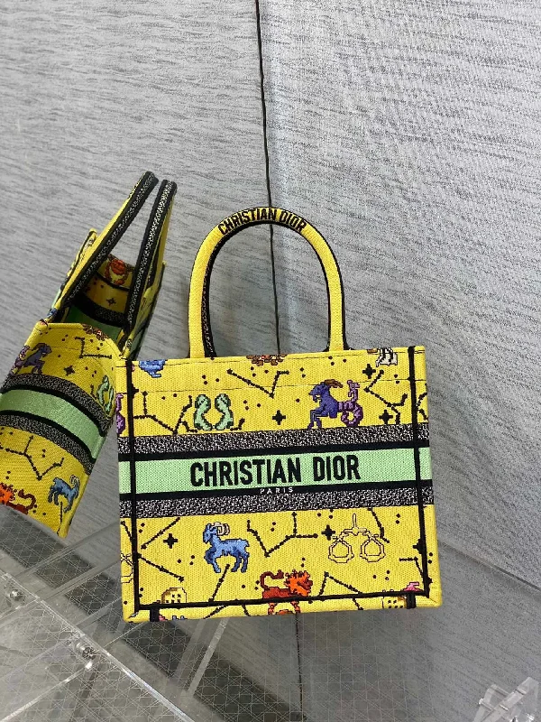 Christian Dior handbags with smooth leather finishes -Christian Dior Small Book Tote Yellow