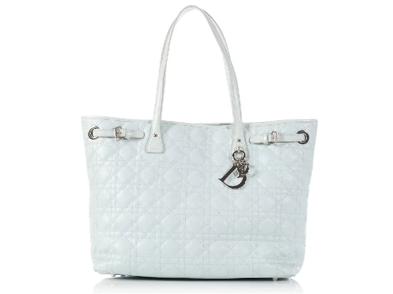 Buy Christian Dior leather handbags online -Dior Light Blue Medium Panarea Tote