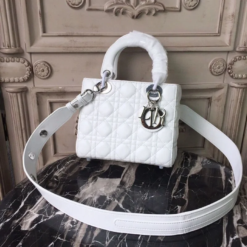 Christian Dior handbags for everyday luxury -Christian Dior Small Lady Bag White Silver