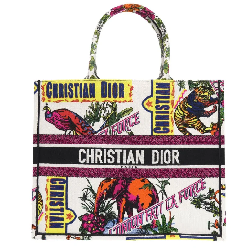 Christian Dior designer handbags with chic patterns -Christian Dior Tote Bag canvas white book tote large