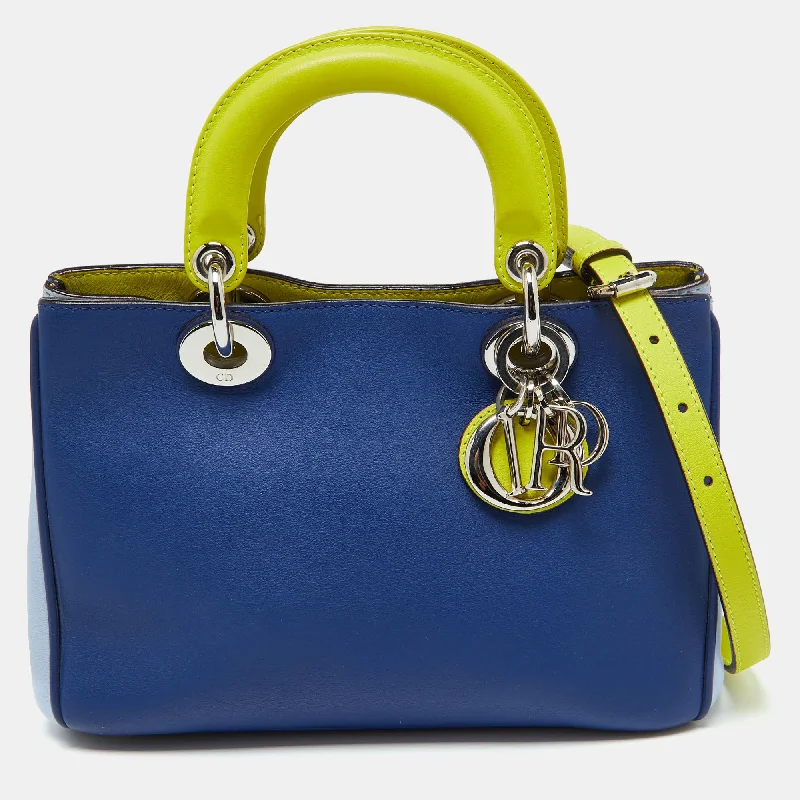 Christian Dior bags for iconic fashion lovers -Dior Tri Color Leather Mini Diorissimo Tote