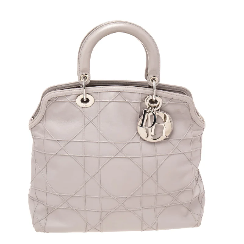 Christian Dior bags with custom leather finishes -Dior Pale Lilac Cannage Leather Granville Tote