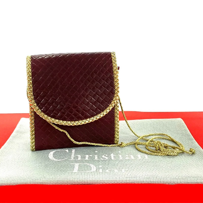 Christian Dior luxury bags for fashion-forward women -Dior Shoulder Bag leather wine-red