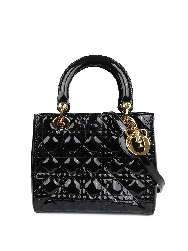 Christian Dior luxury bags for high-end fashion -Dior Medium Black Lady Dior Bag