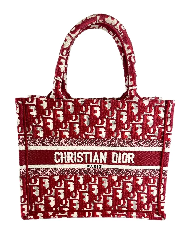 Christian Dior bags with iconic detailing -Christian Dior Red small oblique book tote