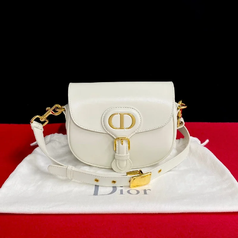 Christian Dior handbags with polished finishes -Dior Shoulder Bag Box scarf white bobby small