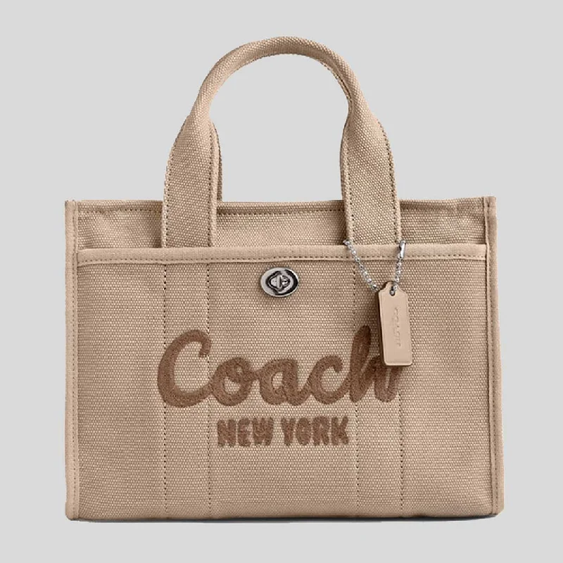 Coach exclusive leather handbags -COACH Cargo Tote 26 Dark Natural CP164