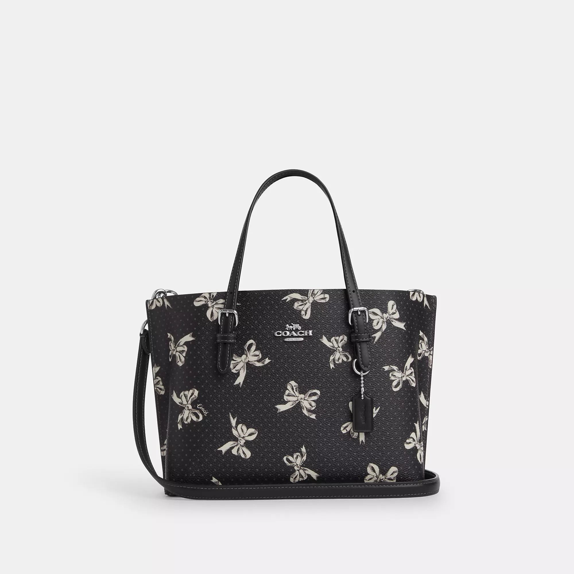 Coach handbags with chain straps -Coach Outlet Mollie Tote Bag 25 With Bow Print