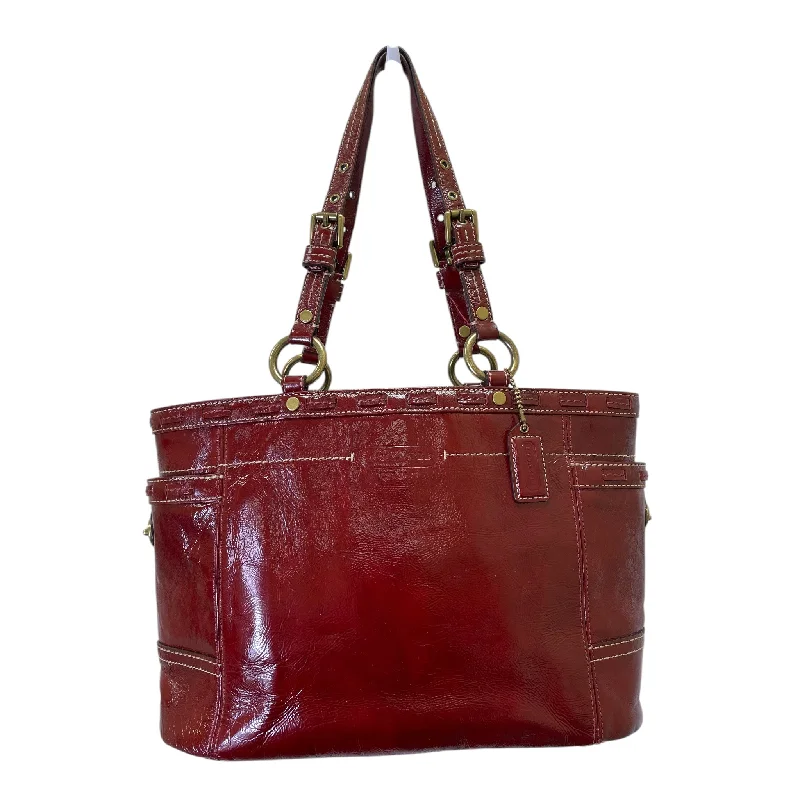 Coach handbags with polished hardware -Handbag Designer By Coach In Red, Size:Large