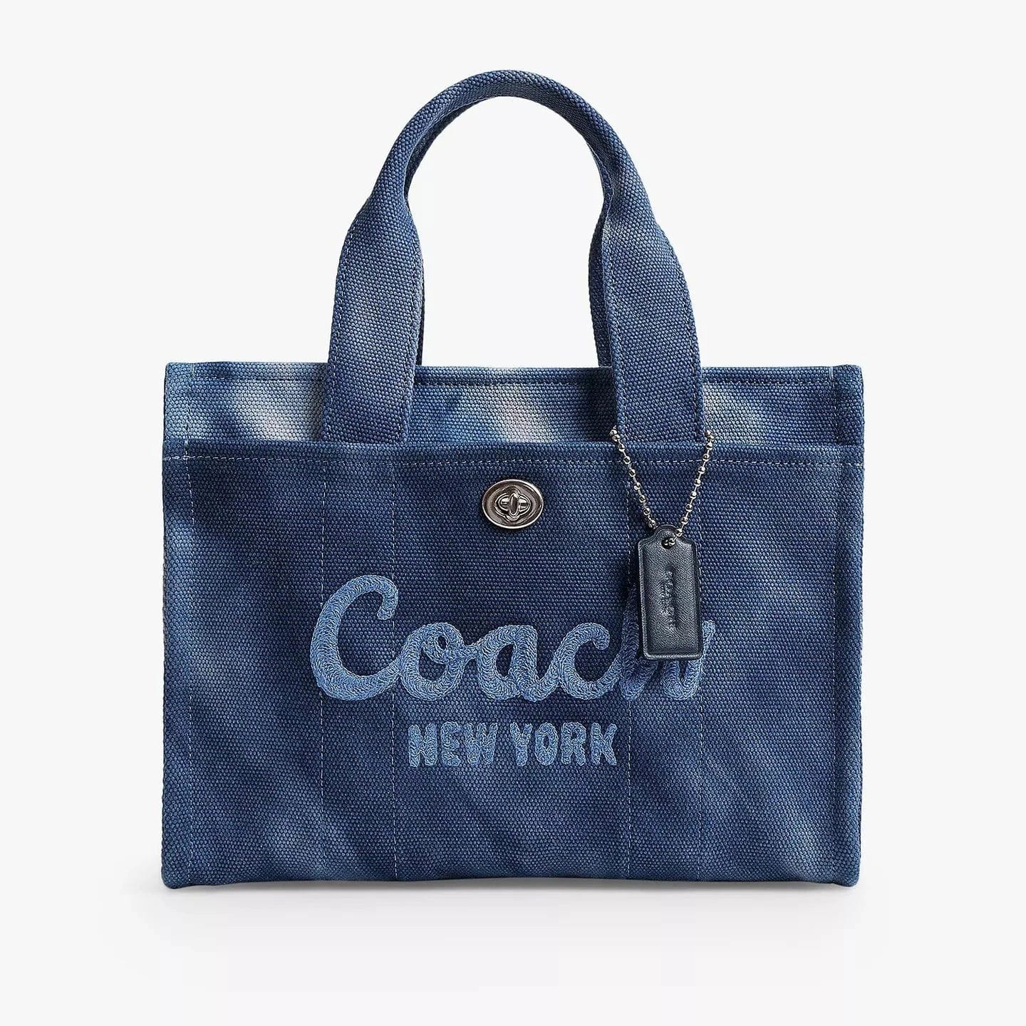 Coach bags with embossed patterns -Coach Tie Dye Cargo 26 Tote Bag In Midnight Navy