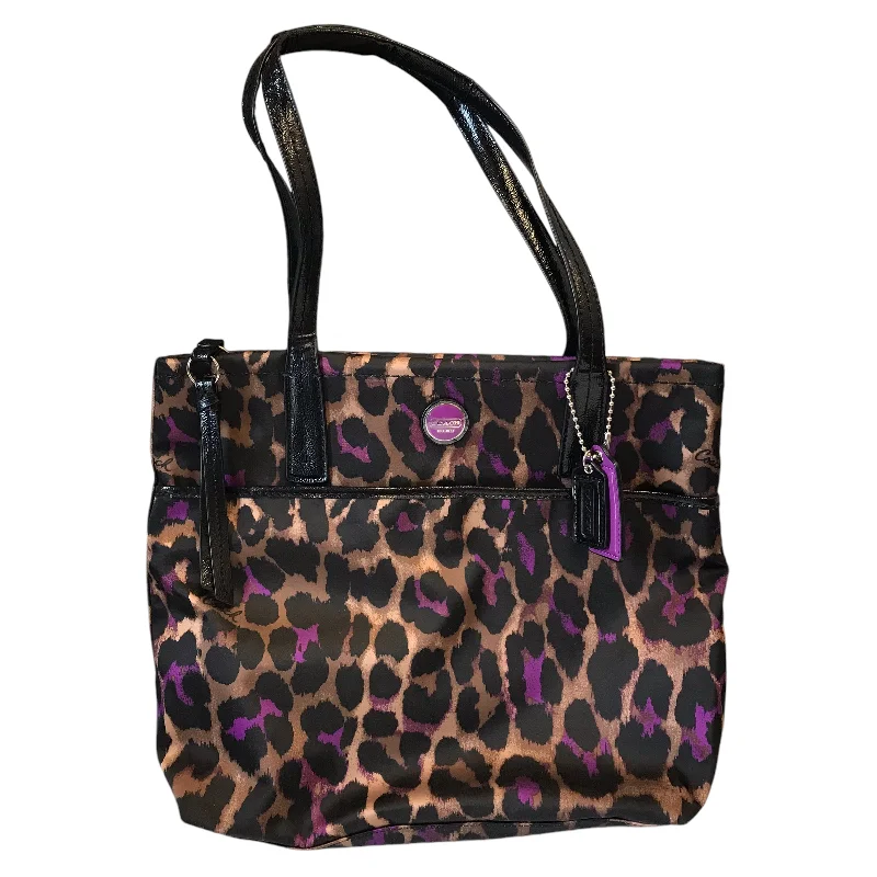 Coach signature canvas bags -Tote Designer By Coach In Animal Print, Size:Small