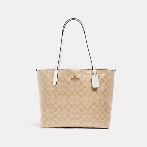 Coach handbags with chain straps -City Tote In Signature Canvas