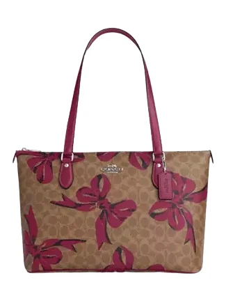 Coach vintage bags for sale -Coach Gallery Tote Bag In Signature Canvas With Bow Print