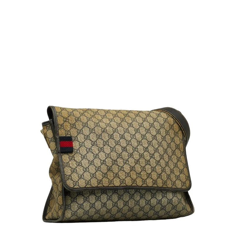 GUCCI black leather handbags for women -Gucci 246411 Shoulder Bag PVC/Ledger Beige Brown Ladies and Gentlemen