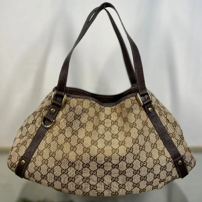 GUCCI handbags with creative patterns -GUCCI GG Supreme Abbey Medium Brown Shoulder Bag