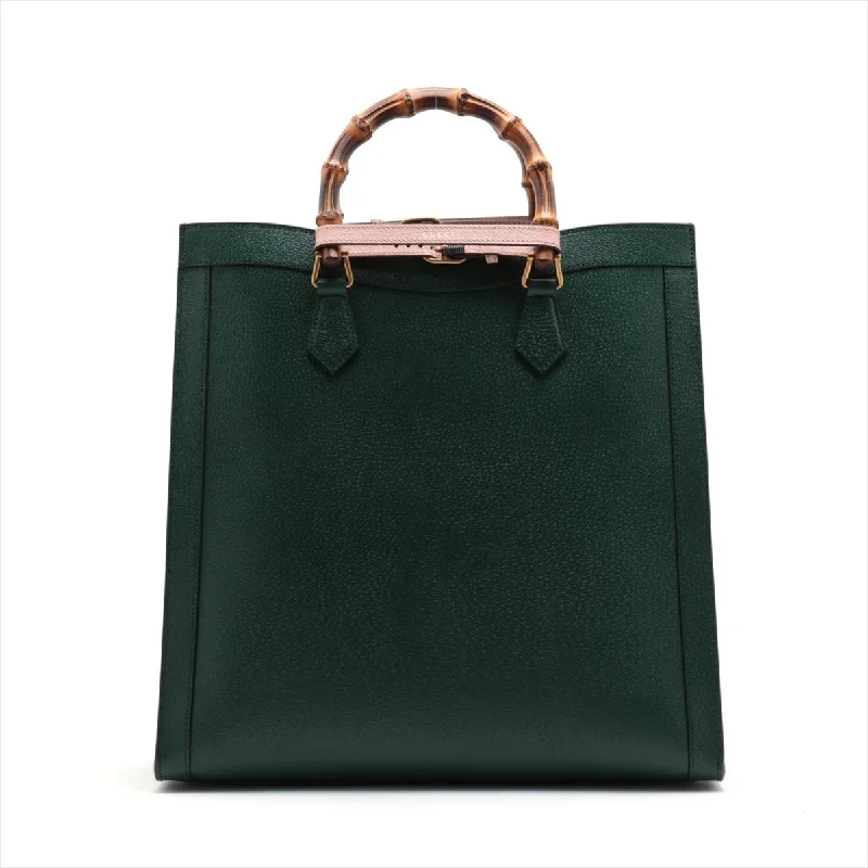 GUCCI unique handbags for women -Gucci Bamboo Diana Leather 2WAY Handbag Green 703218