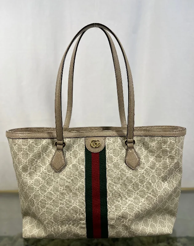 GUCCI unique handbags for women -GUCCI Beige/White GG Ophidia Medium Tote