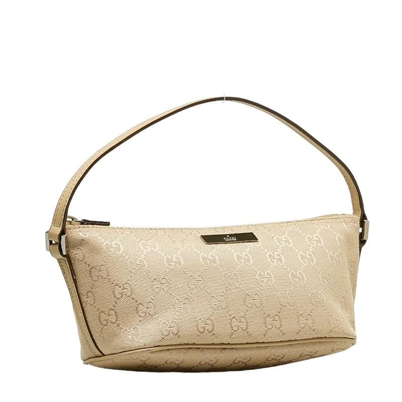 GUCCI handbags with high-end detailing -GUCCI Boat Handbag in Monogram Canvas Leather Beige 07198