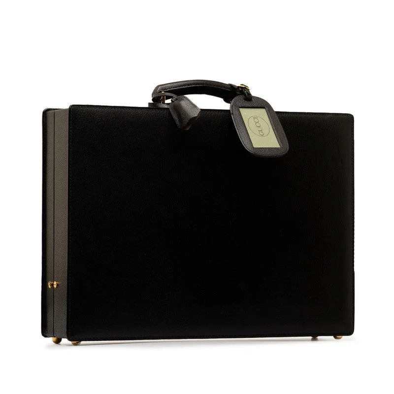 GUCCI luxury bags with fine detailing -Gucci Briefcase Black Leather  Gucci