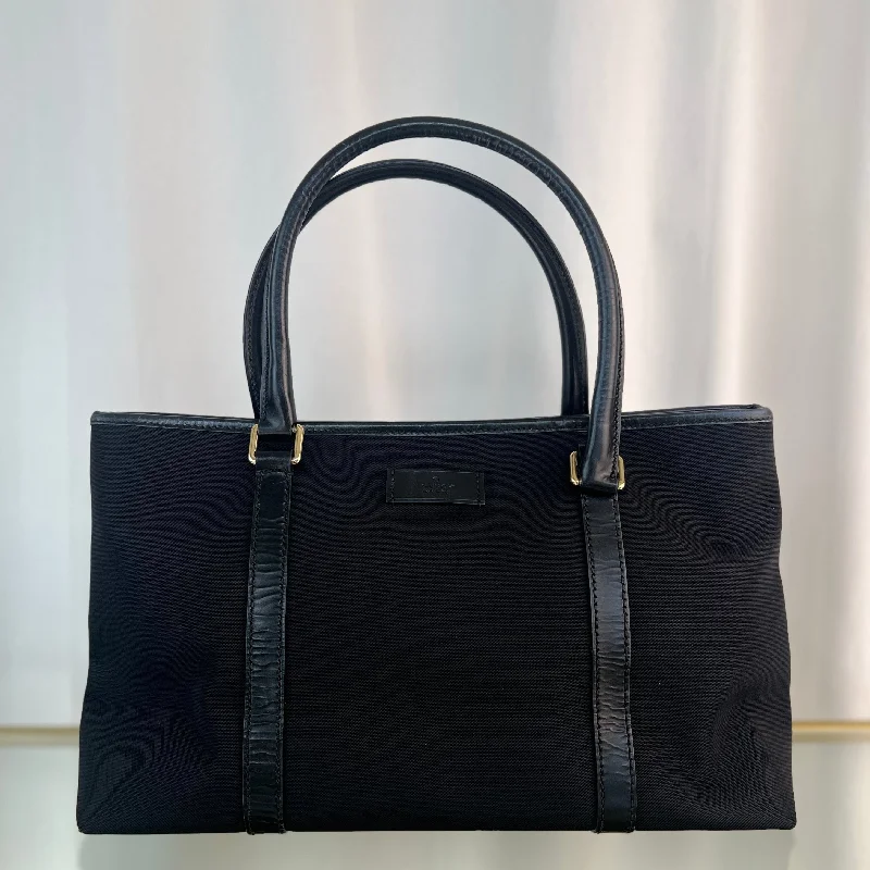 GUCCI bags for everyday luxury fashion -GUCCI Black Canvas Handbag Tote