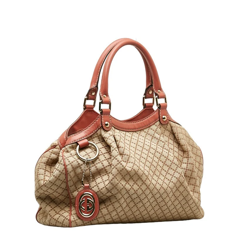 GUCCI suede handbags for women -Gucci Diamond Suki handbag bag 211944 Beige pink canvas leather ladies Gucci Ginxi]