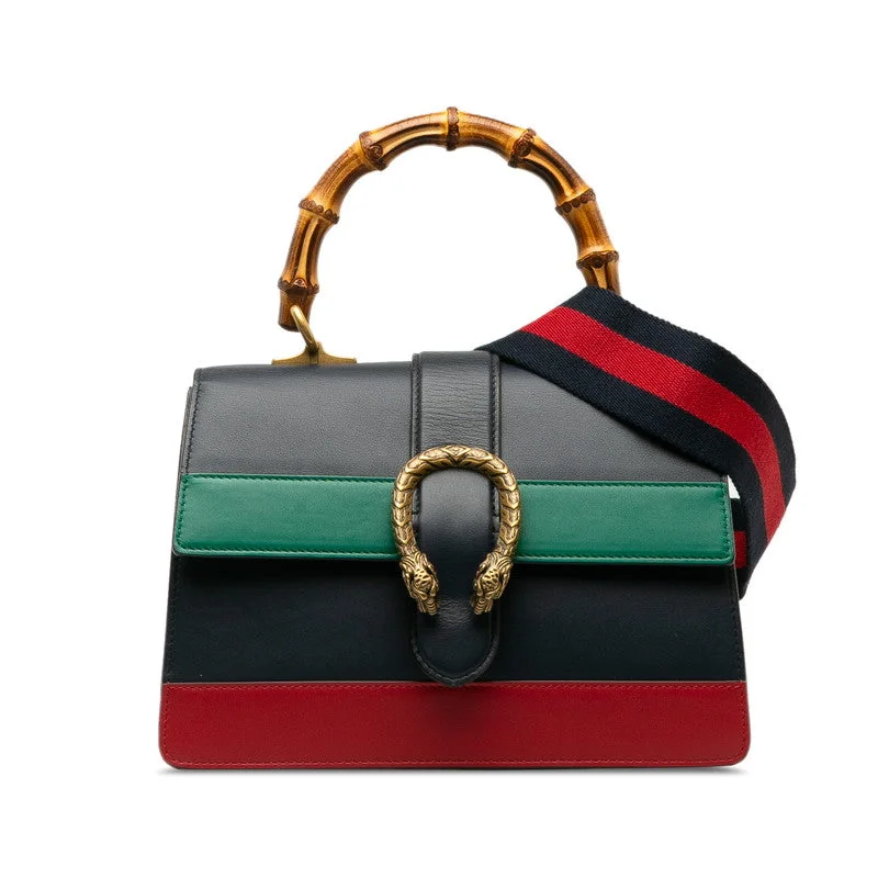 GUCCI designer bags with high-end appeal -Gucci Bamboo Handbag Shoulder Bag 2WAY Gr Leather  Gucci