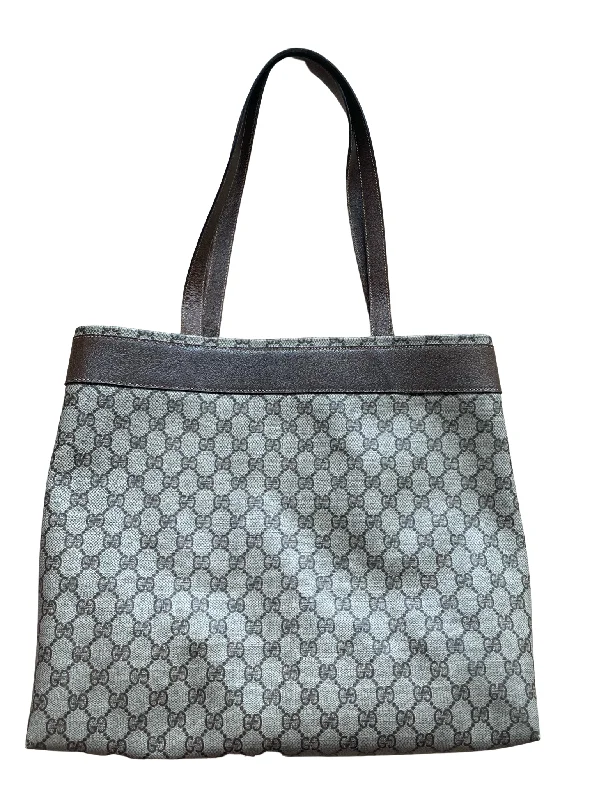 GUCCI bags with luxurious fabrics -Gucci GG Beige & Brown Leather Tote Bag