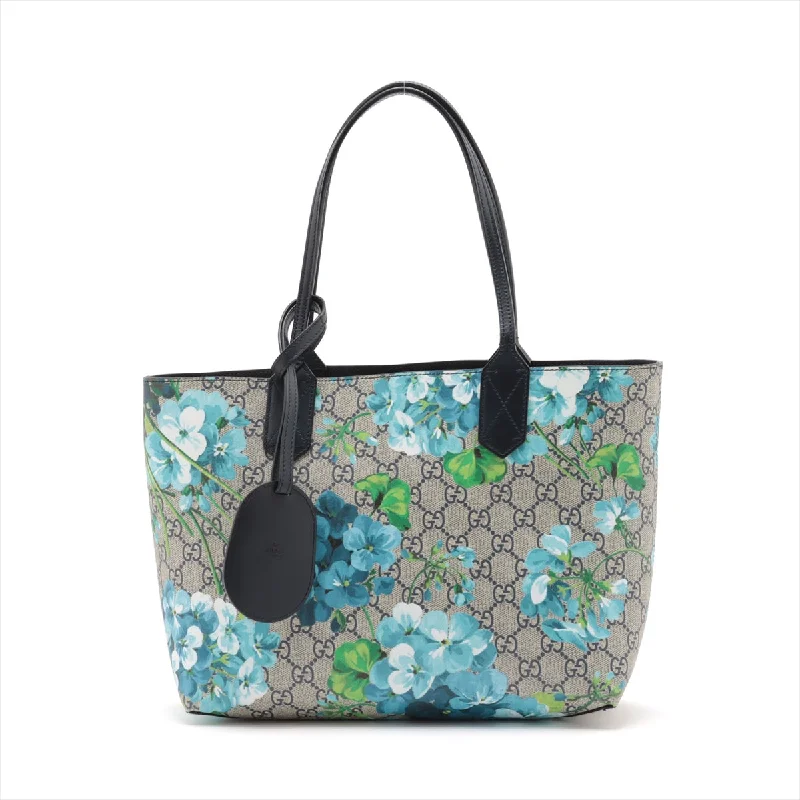 GUCCI women’s handbags with statement details -Gucci GG Bloom's Reversible Tote Bag Beige X Blue 375123