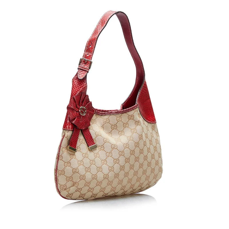 GUCCI bags for fashion-forward women -Gucci GG canvas 189829 Handbag Canvas/Ledger Beige Red Ladies