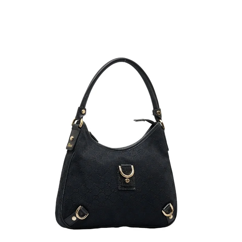 GUCCI bags for luxury shoppers worldwide -Gucci GG Canvas Abbey 130738 Shoulder Bag Canvas/Leather Black Ladies Gucci