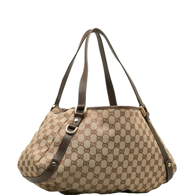 GUCCI designer bags with innovative designs -Gucci GG Canvas Abbey Handbag 130736 Beige Brown Canvas Leather  Gucci